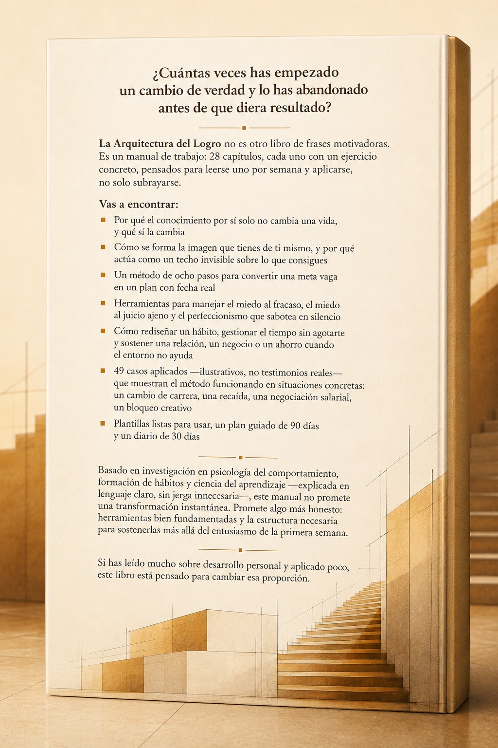 Contraportada del libro La Arquitectura del Logro